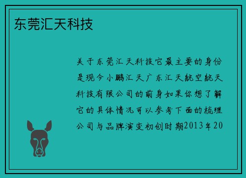 东莞汇天科技